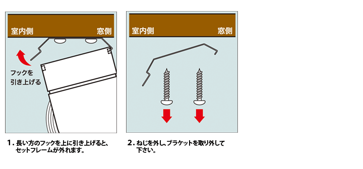 ロールカーテン取り外し方法